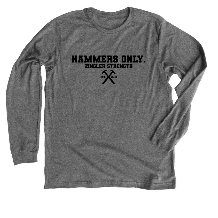 2022 Hammers Only Logo- Black, a Athletic Heather Premium Long Sleeve Tee