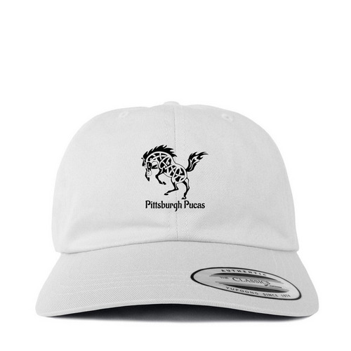 Pittsburgh Pucas White Hat, a White Printed Classic Baseball Cap
