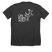 On Point Agility White Logo, a Dark Grey Heather Premium Unisex Tee (back-view)