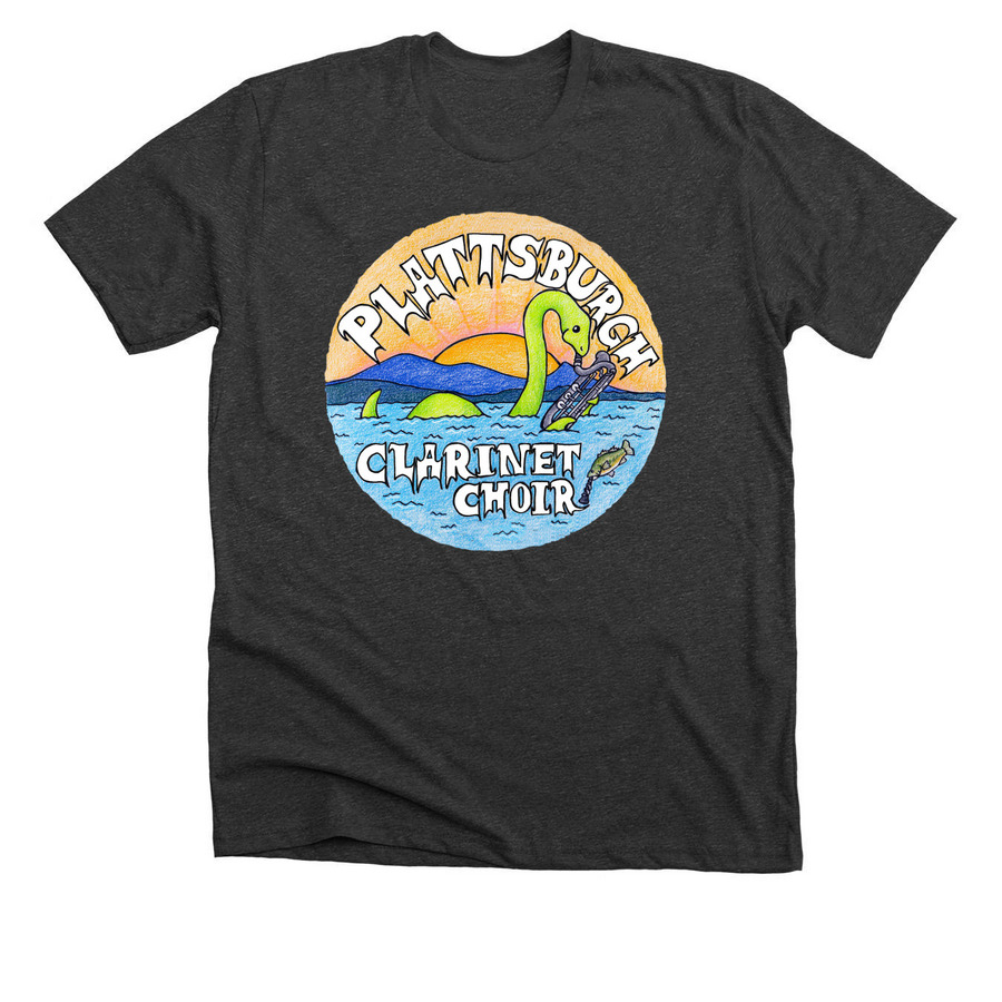 Plattsburgh Clarinet Choir, a Dark Grey Heather Premium Unisex Tee