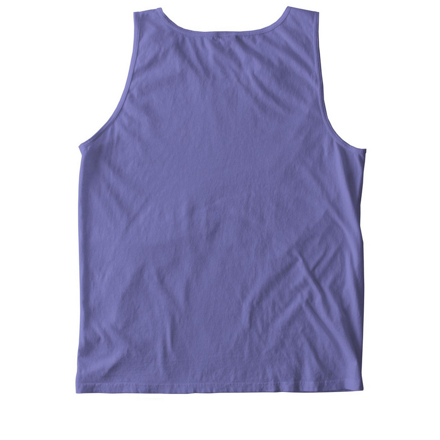 This Church Loves You, a Violet Comfort Colors Tank Top (back-view)