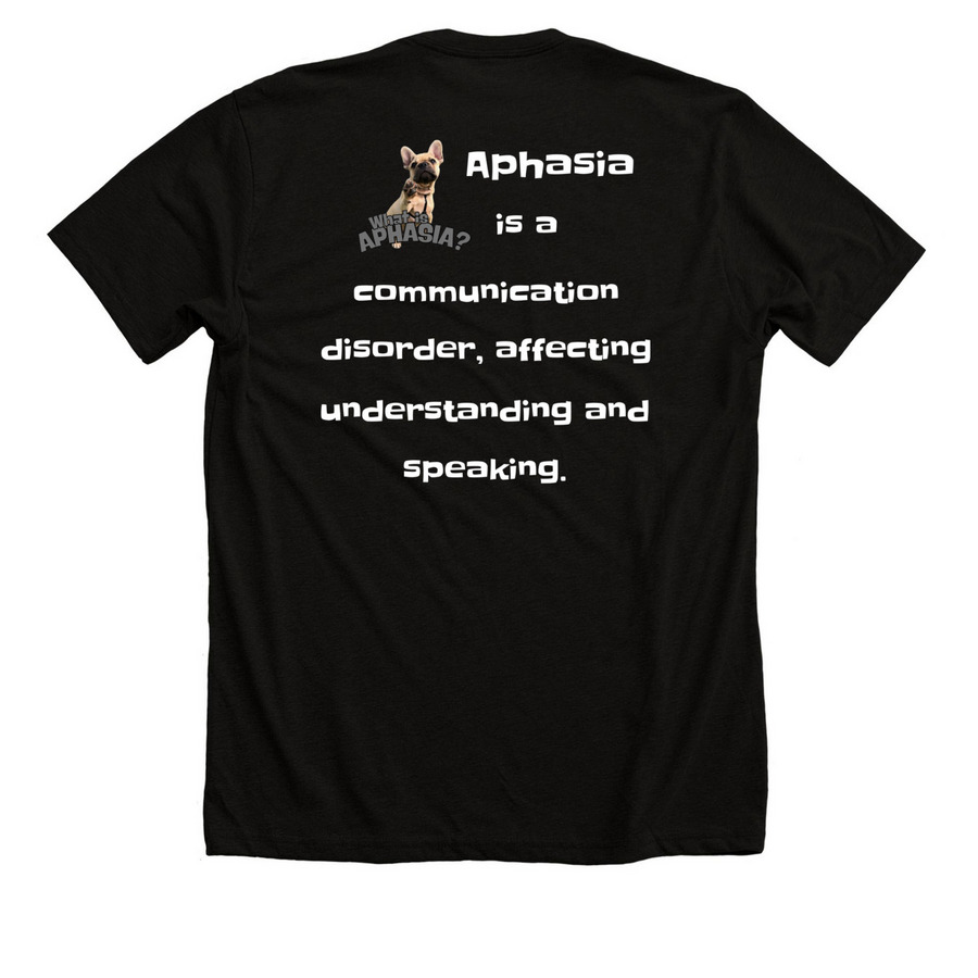 What is Aphasia?, a Solid Black Blend Premium Unisex Tee (back-view)