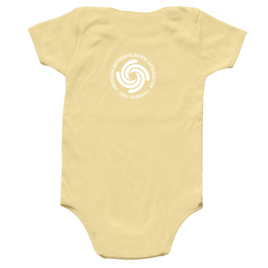Future Anthropologist Onesie, a Banana Infant Onesie (back-view)