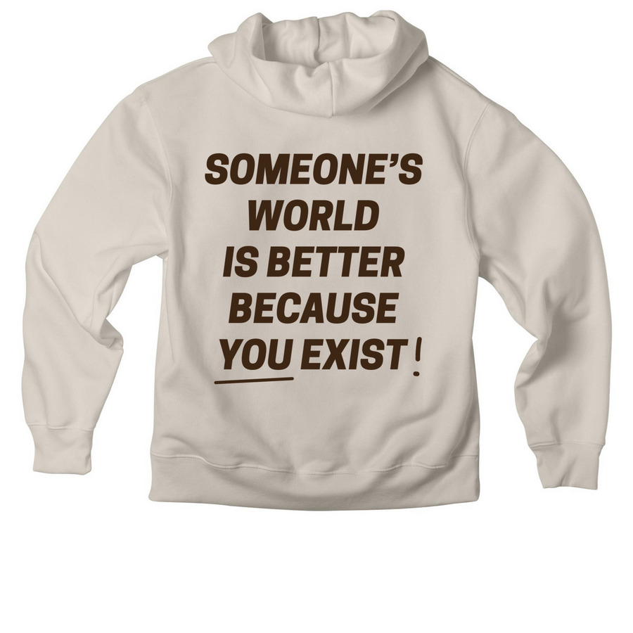Voices of Hope SAND (USD price displayed)&nbsp;, a Dust Premium Heavyweight Pullover Hoodie (back-view)