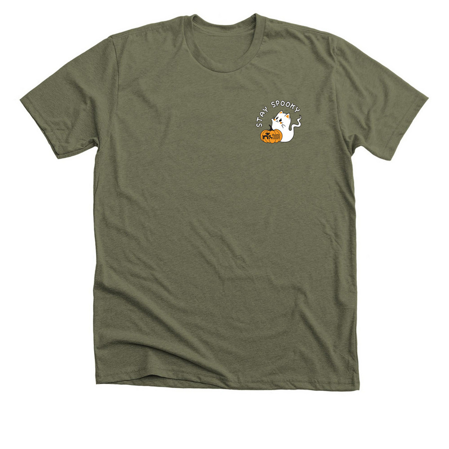 Stay Spooky, a Heather Olive Premium Unisex Tee