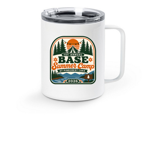 Camping Mug, a White Stainless Steel Travel Mug
