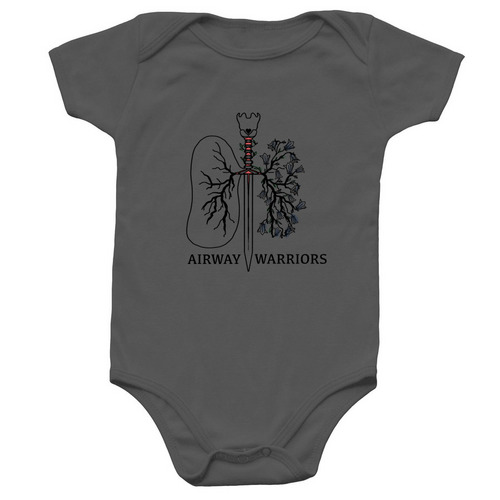 Airway Warriors- infant&nbsp;, a Charcoal Infant Onesie