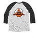 PCS Worlds 26', a Black and Heather White 3/4 Sleeve Baseball Tee (back-view)