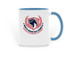 Red and Blue logo Mug, a Light Blue Two-Tone Ceramic Mug