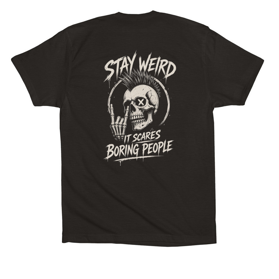Scarring Boring People &nbsp;, a Black Premium Cotton Tee (back-view)