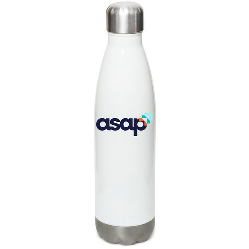 ASAP Water Bottle, a White Stainless Steel Water Bottle