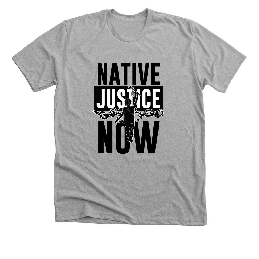 Native Justice Now, a Athletic Heather Premium Unisex Tee