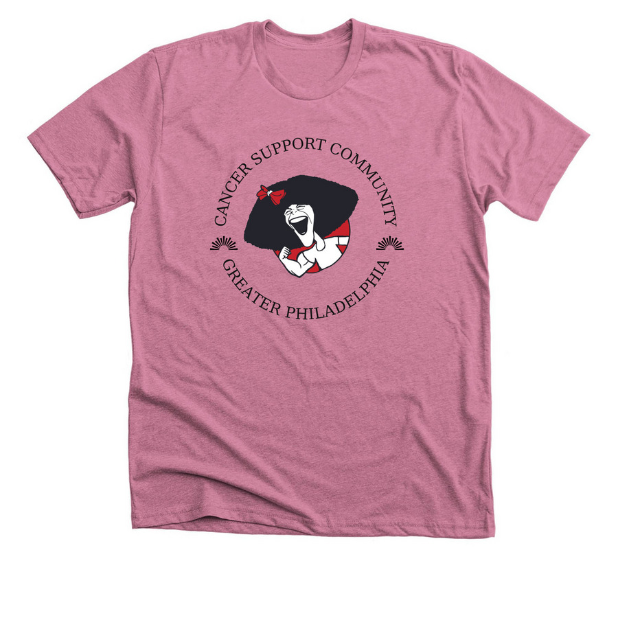Breast Cancer Awareness CSCGP & Gilda Logo, a Heather Mauve Premium Unisex Tee
