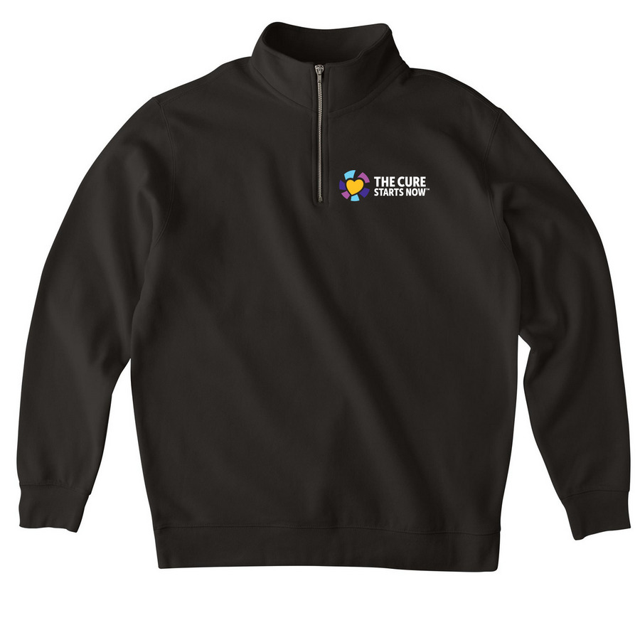 TCSN Quarter Zip Pullover (Color Logo), a Black Midweight Quarter Zip Pullover