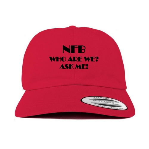 NFB Who are We? Ask Me! Baseball Cap, a Cranberry Printed Classic Baseball Cap