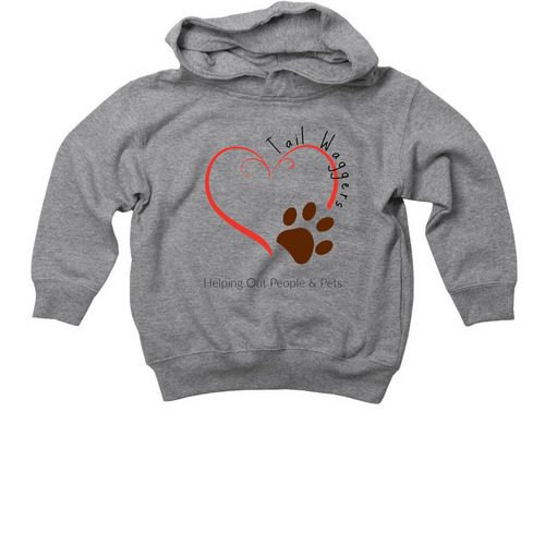 Tail Waggers HOPP Toddler Hoodie, a Granite Heather Toddler Pullover Hoodie