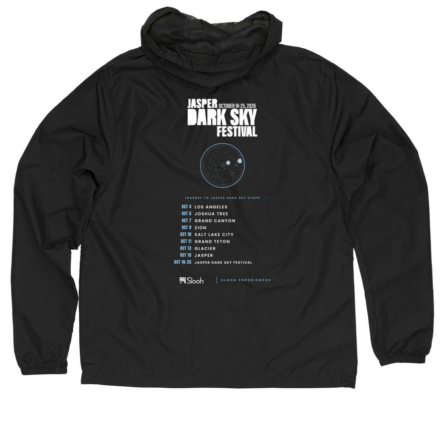 JOURNEY TO JASPER WINDBREAKER, a Black Quarter-Zip Windbreaker (back-view)