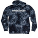"Survivor of the TTI" (WHITE), a Black Tie Dyed Pullover Hoodie