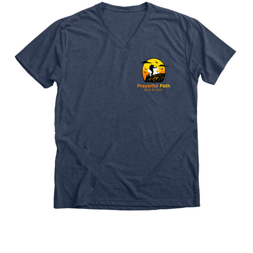 The Camino is Calling and I must go!, a Heather Navy Premium V-Neck Tee