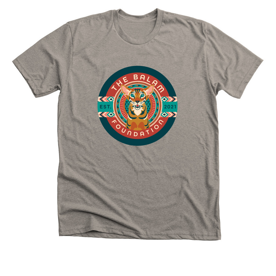 Balam Foundation Logo Tees, a Heather Stone Premium Unisex Tee