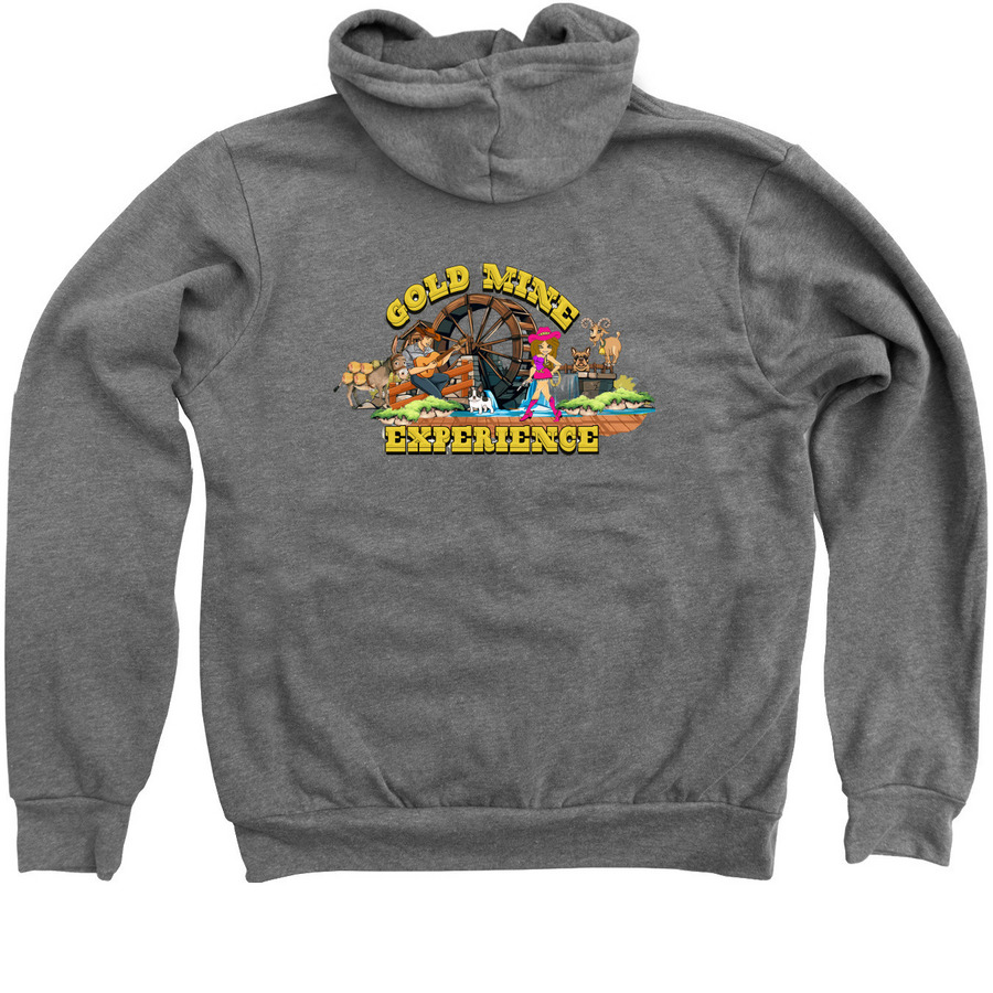 Gold Mine Experience Family, a Deep Heather Zip Up Hoodie (back-view)