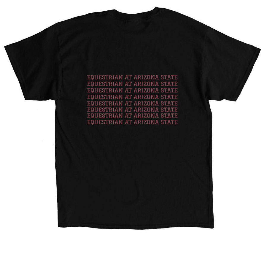 Equestrian ASU simple style, a Black Classic Unisex Tee (back-view)