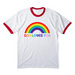 God Loves You (ringer tee), a White/ Red Cotton Ringer Tee
