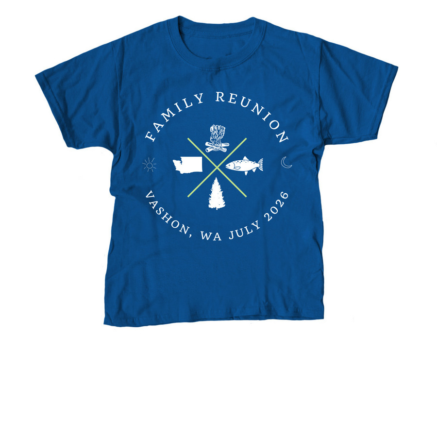 Family Reunion, a Royal Blue Youth Unisex Tee
