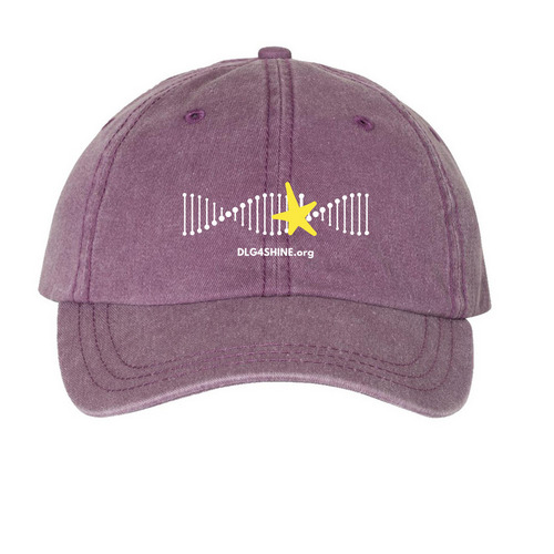 DLG4 SHINE DNA strand hats (two tone), a Wine Printed Pigment Dye Baseball Cap