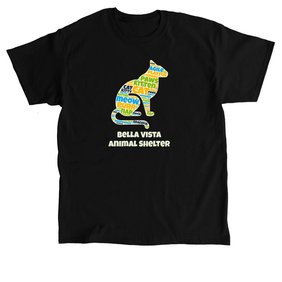 Cat Word Cloud, a Black Classic Unisex Tee