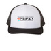 Trucker Hat, a White/Black Printed Snapback Trucker Cap