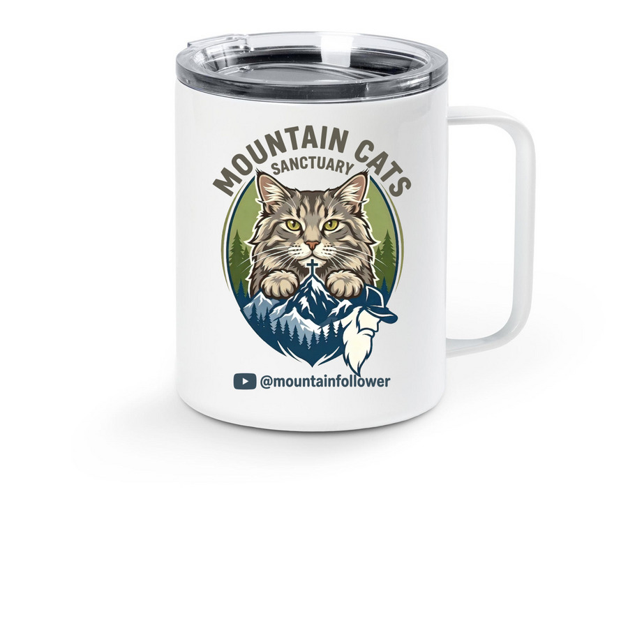Help me help the cats&nbsp;, a White Stainless Steel Travel Mug
