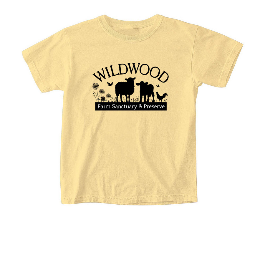 Black Wildwood Logo (Youth), a Butter Comfort Colors Youth Tee