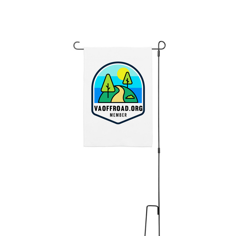 Camping Flag, a White 12" x 18" Yard Flag with Stake