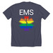 EMS PRIDE by NFLO: the Original, a Heather Midnight Navy Premium Unisex Tee (back-view)