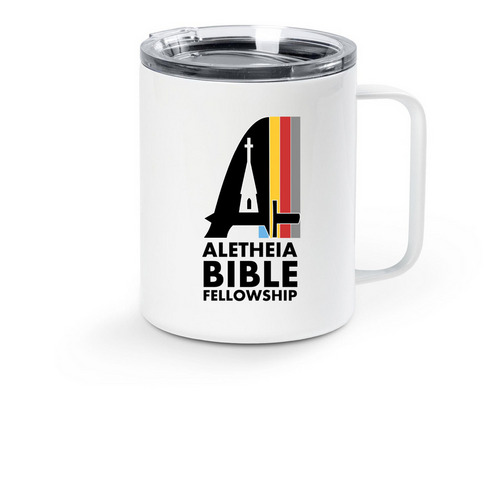ABF MUG, a White Stainless Steel Travel Mug