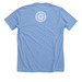 Fins to the Left, a Heather Carolina Blue Premium Unisex Tee (back-view)