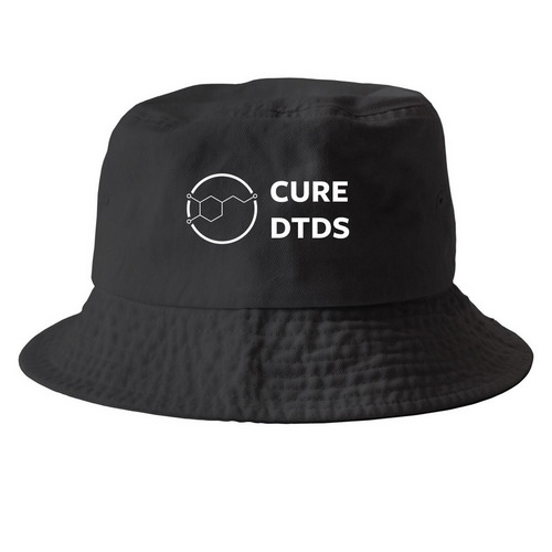 CURE DTDS LOGO HAT, a Black Printed Bucket Hat