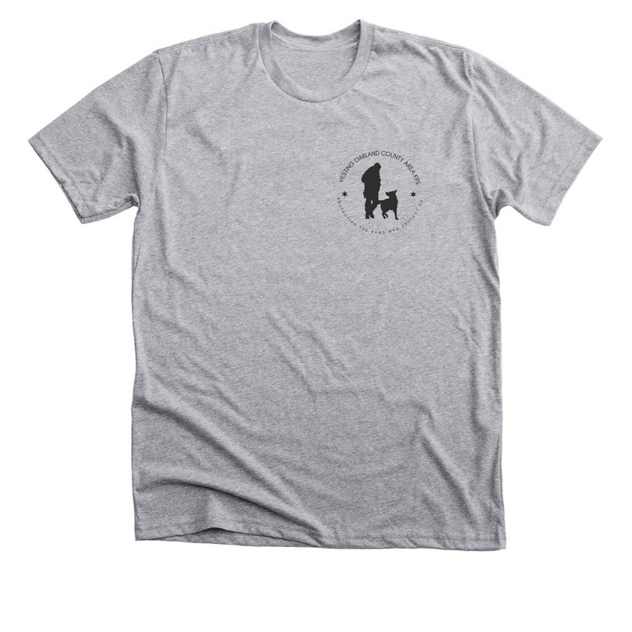 Vesting Oakland County Area K9s: K9 Rex, a Athletic Heather Premium Unisex Tee