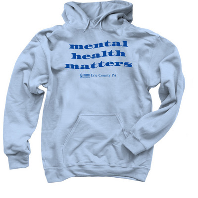 Mental Health Matters, a Light Blue Pullover Hoodie