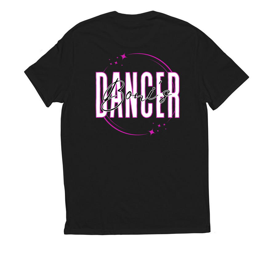 Boni's Dancer Apparel, a Deep Black Allmade Eco Triblend Unisex Tee (back-view)
