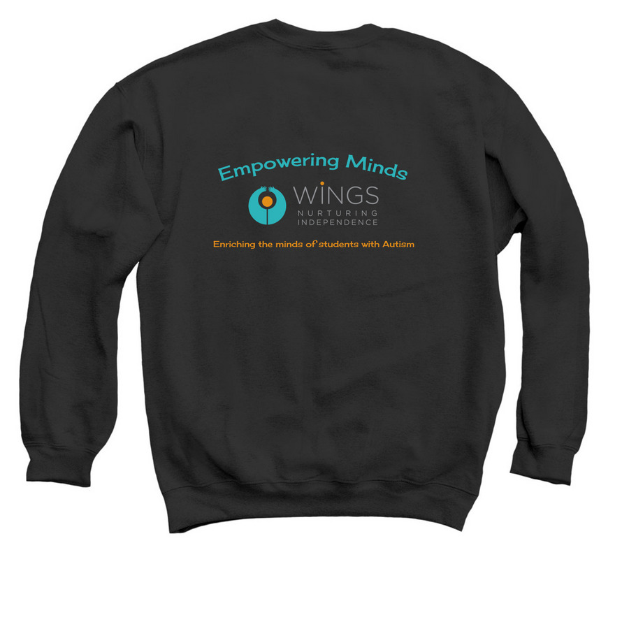 Adult (Hoodies & Crewnecks) Color Logo, a Black Crewneck Sweatshirt (back-view)