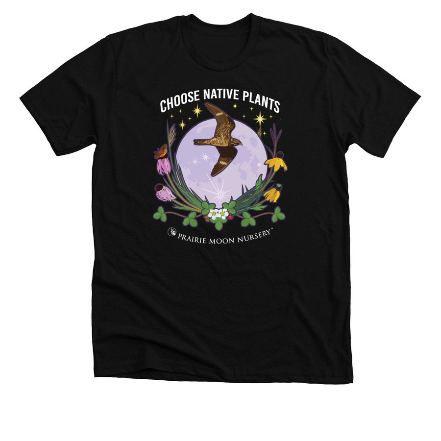 Choose Native Plants: Moon & Hawk (color), a Solid Black Blend Premium Unisex Tee
