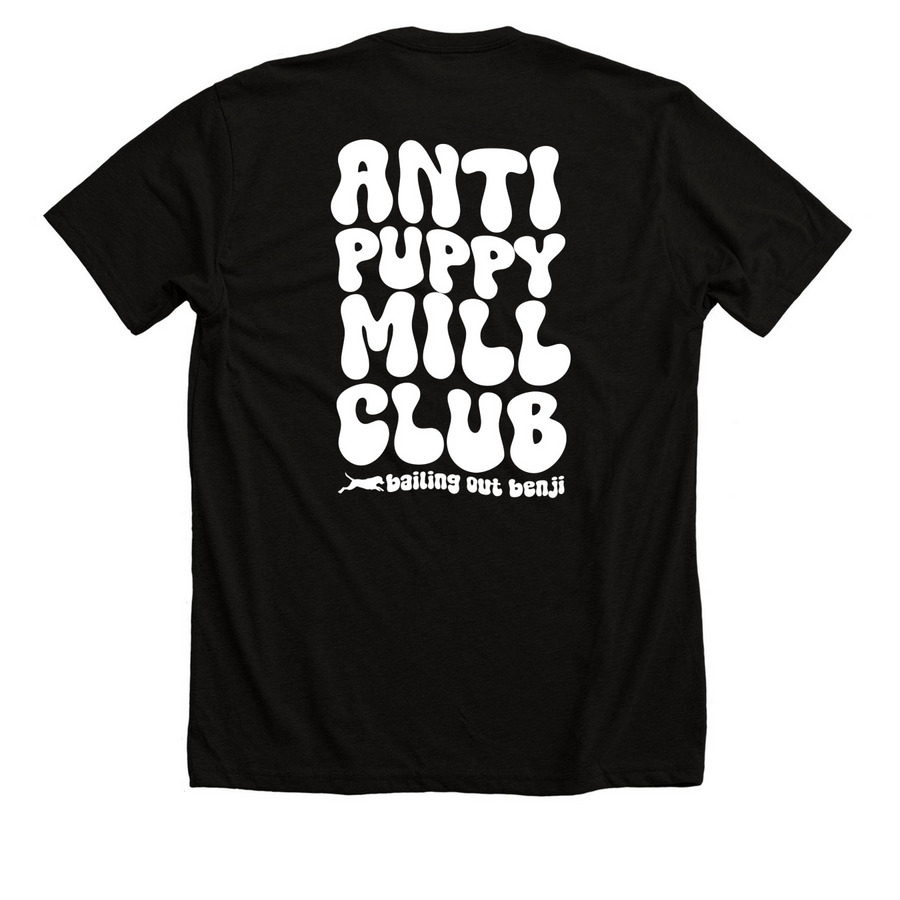 Anti-Puppy Mill Club, a Solid Black Blend Premium Unisex Tee (back-view)