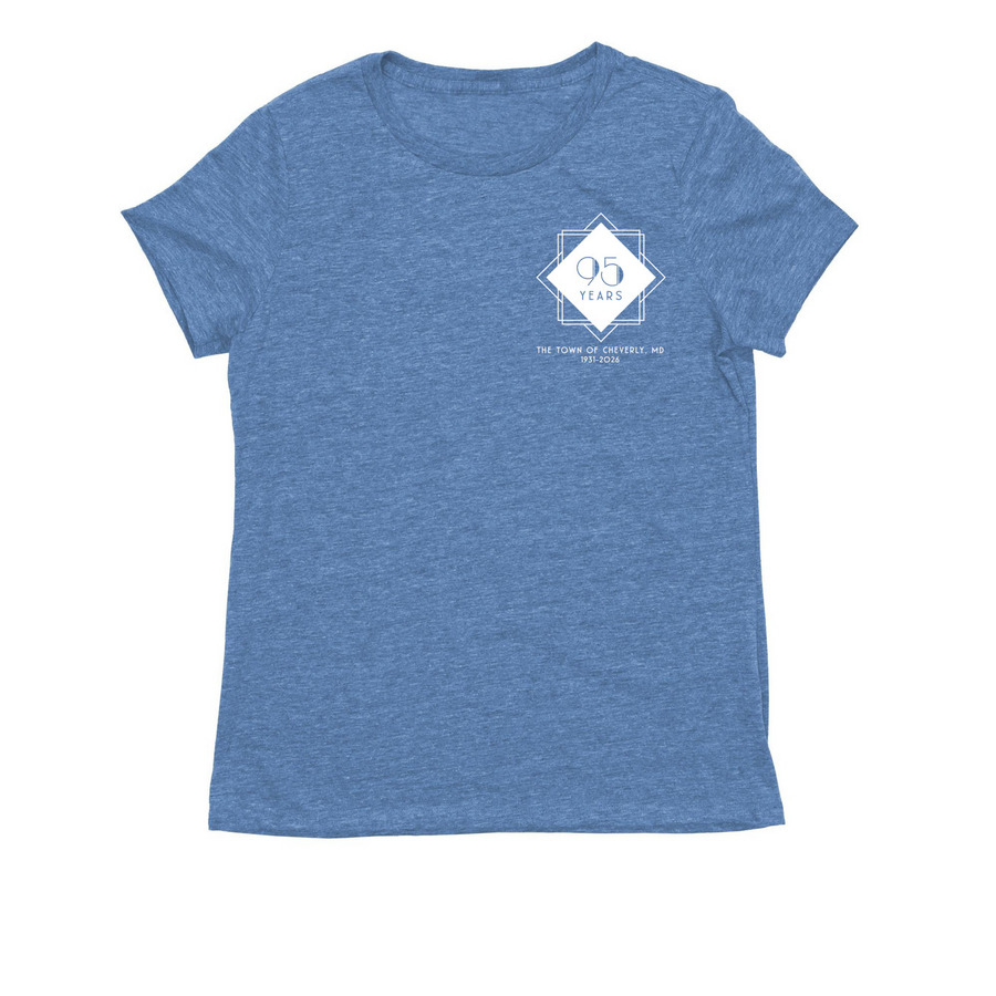Cheverly 95th Women's Cut Tee in Blue, Olive&nbsp;, a Azure Blue Allmade Eco Triblend Women?s Tee