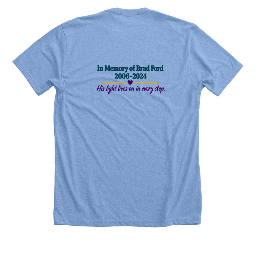 Brad's Bright Side Brigade Suicide Awareness, a Heather Carolina Blue Premium Unisex Tee (back-view)