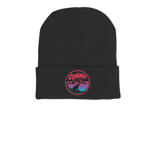 Rad Cougar Beanies, a Black Printed Cuffed Beanie