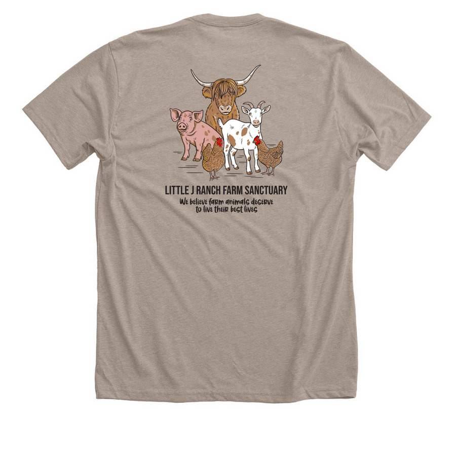 Hay Fundraiser, a Heather Stone Premium Unisex Tee (back-view)