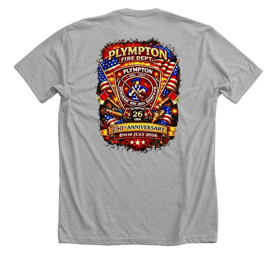 250TH ANNIVERSARY 4TH OF JULY, a Athletic Heather Premium Unisex Tee (back-view)