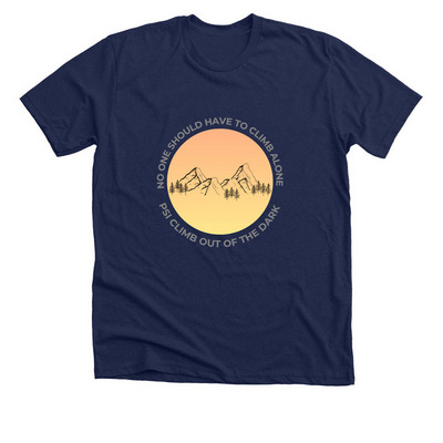 Climb Out of the Darkness!, a Solid Navy Blend Premium Unisex Tee